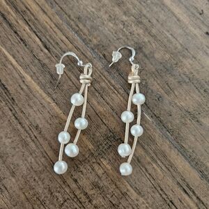 White Pearl Earrings